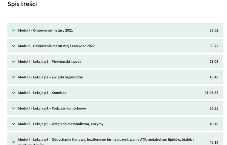 Plan nauki do matury z biologii (fragment)